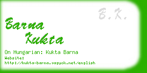 barna kukta business card